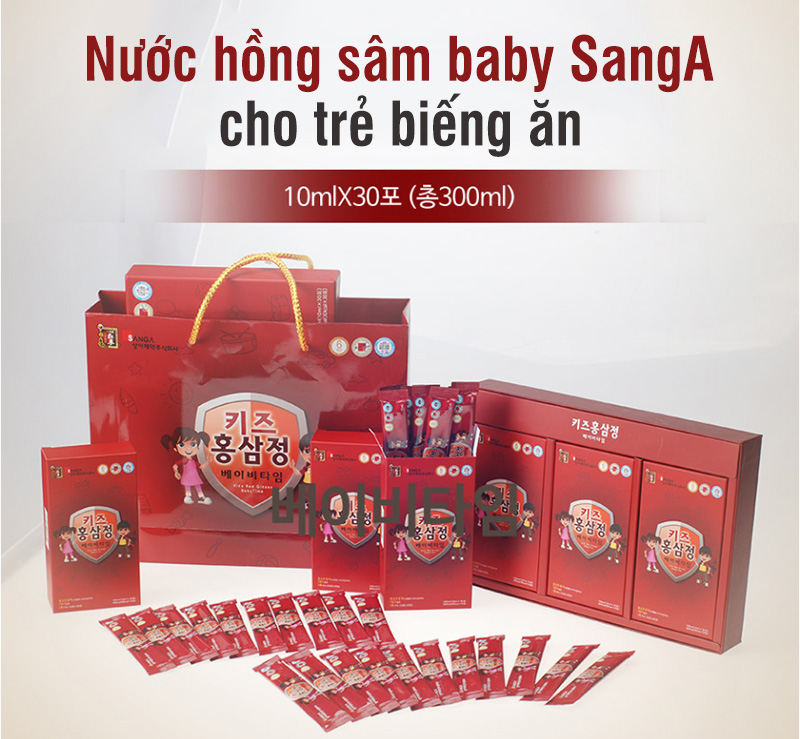 Nước hồng sâm dạm cho trẻ em Sanga Hàn Quốc 30 gói x 10ml