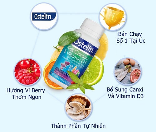 Viên nhai Ostelin Kids Calcium & Vitamin D3