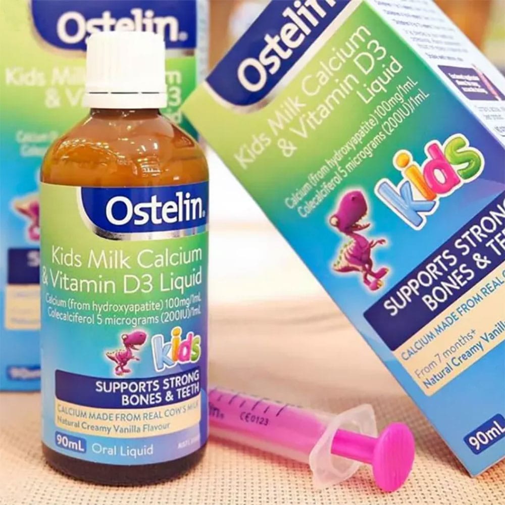 Canxi sữa và D3 cho bé Ostelin Kids Milk Calcium & Vitamin D3 Liquid 90ml – Wowmart VN | 100% hàng ngoại nhập