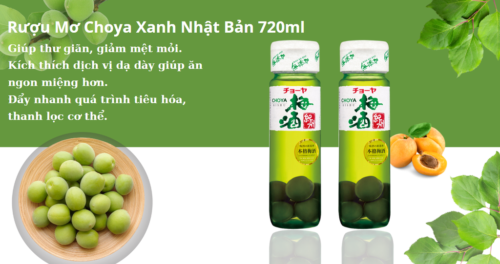 Rượu Mơ Choya Xanh Nhật Bản 720ml