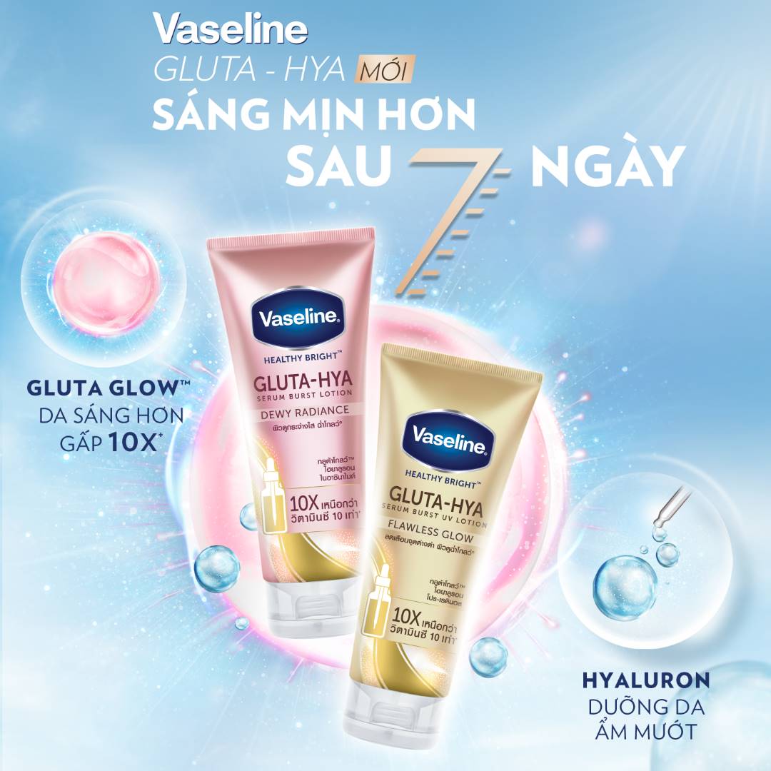 LOTION VASELINE GLUTA-HYA SERUM BURST 10X 300ML - TUÝP