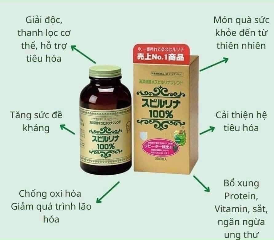 Tảo Xoắn Spirulina Nhật Bản - Hộp 2200 Viên