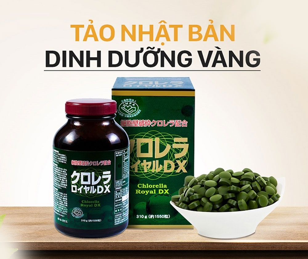 Tảo lục hoàng gia Chlorella Royal DX Nhật Bản 1550 viên Hàng Nhật nội địa chính hãng, giá luôn tốt nhất!