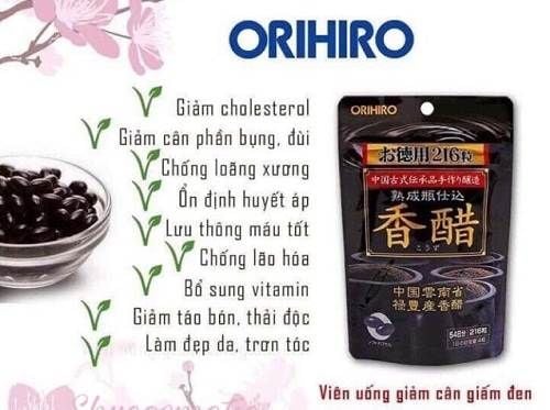 Viên Uống Giấm Đen Giảm Cân Orihiro Hỗ Trợ Tiêu Mỡ Giảm Cân | Túi 216 ViênGiấm đen giảm cân Orihiro Nhật Bản – Heartmy