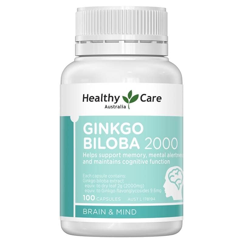 Bổ não Healthy Care Ginkgo Biloba 2000 Úc lọ 100 viên – Hàng Úc Thom Dang