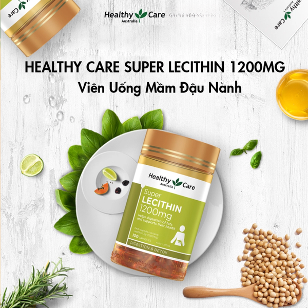 Viên Uống Mầm Đậu Nành Healthy Care Super Lecithin 1200Mg - 100 Viên