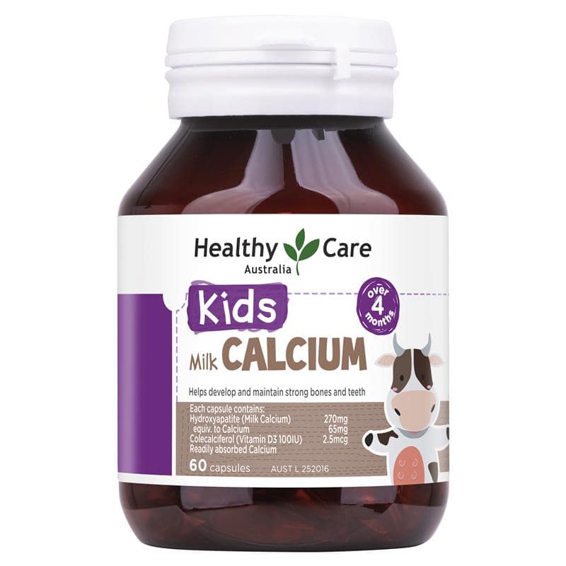 Viên uống Canxi sữa Healthy Care Milk Calcium cho bé 60 viên – Hàng Úc Thom Dang