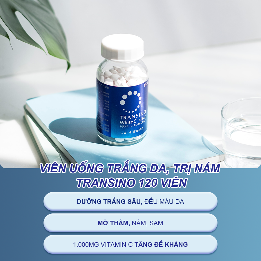 Viên uống trắng da, giảm nám Transino White C Clear Nhật Bản 120 viên - Hàng Nhật