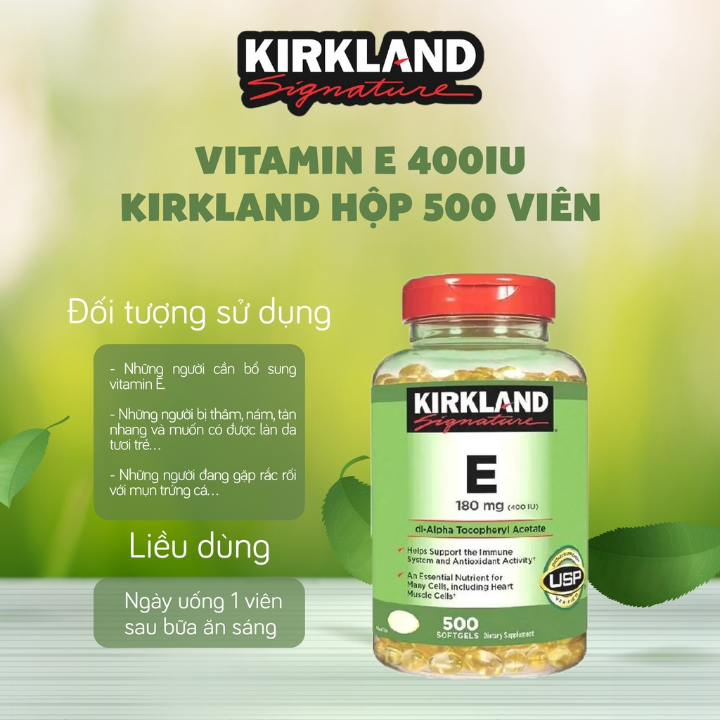 Kirkland_Viên Uống Signature Vitamin E 400 IU, 500 viênKirkland_Viên Uống Signature Vitamin E 400 IU, 500 viên – Xuân Trang